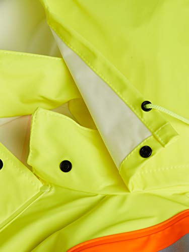 Pioneer V3520160-M FR Oil & Chemical Resistant Rain Jacket - Hi-Vis Lightweight, Yellow-Green, M - Clothing - Proindustrialequipment