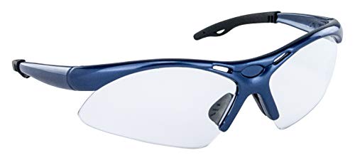 SAS Safety 540-0300 Diamondback Lunettes avec sac en polyéthylène, verres transparents/monture bleue