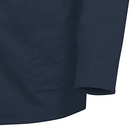 Pioneer Flame Resistant Adjustable Wrist Button-Down Safety Shirt, Cotton-Nylon Blend, Navy Blue, XL, V2540440-XL - Proindustrialequipment