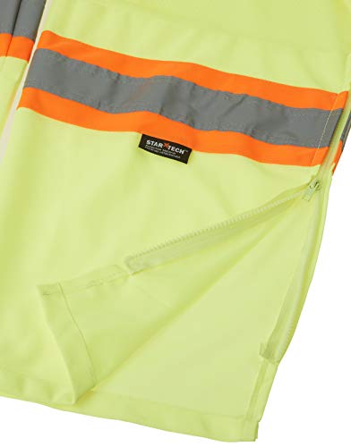 Pioneer Easy Boot Access 5 Pockets Work Pants, Adjustable Elastic Waist, Hi Vis and Reflective Stripe, Yellow-Green, XL, V1070360-XL - Clothing - Proindustrialequipment