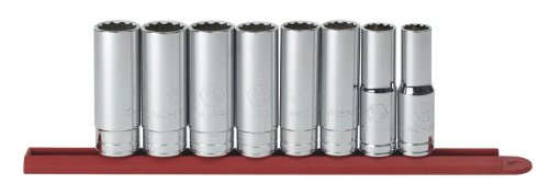 GearWrench 80713 8 Piece 1/2-Inch Drive 12 Point Deep SAE Socket Set