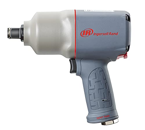 Ingersoll Rand 2145QiMAX 3/4 Drive Air Impact Wrench - Quiet Technology, 1,350 ft-lbs Powerful Reverse Torque Output, 7 Vane Motor, Steel Hammer Case, Gray