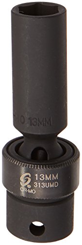 Sunex 313umd Dado de impacto universal de profundidad de 13 mm con accionamiento de 3/8 de pulgada