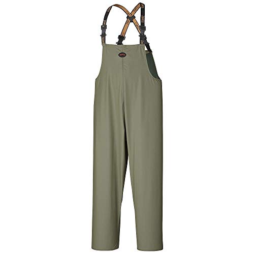 Pioneer Lightweight Strech Oil Resistant Overall Bib Work Pants, Waterproof, Green, XL, V3020340-XL - Clothing - Proindustrialequipment