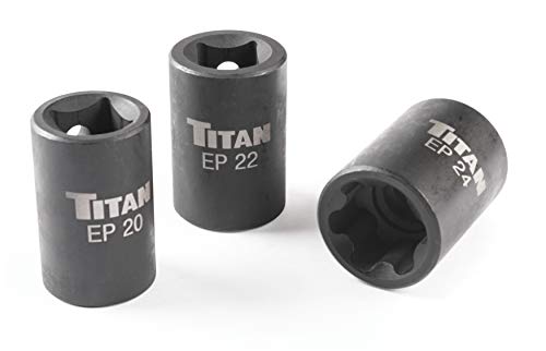 Titan 17414 Juego de llaves de vaso Torx Plus externas, 3 piezas