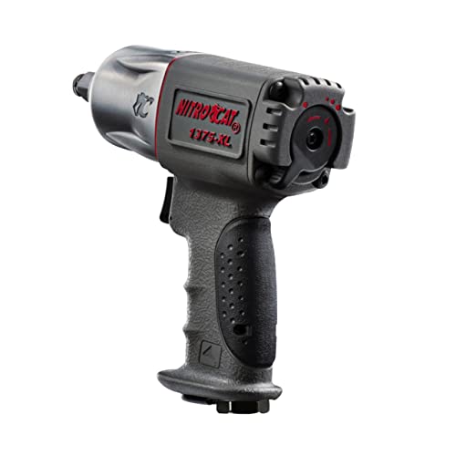 NitroCat 1375-XL 1/2-Inch Mini Composite Air Impact Wrench with Twin Clutch Mechanism