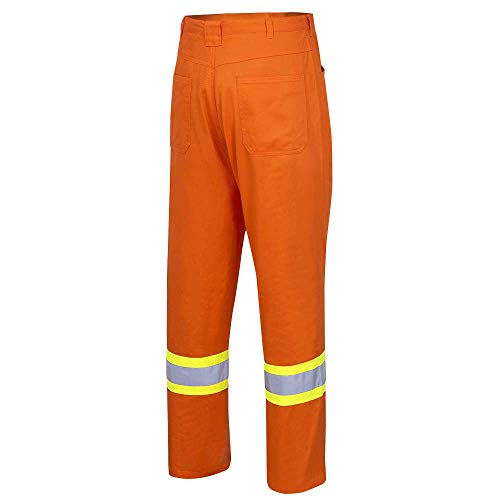 Pioneer CSA 100% Cotton Lightweight High Visibility Work Safety Pants, Ultra-Cool, Orange, 36x34, V2120610-36x34 - Clothing - Proindustrialequipment