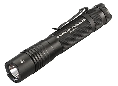 Streamlight 88052 ProTac HL USB Linterna táctica profesional de 1000 lúmenes con luz estroboscópica alta/baja - 1000 lúmenes