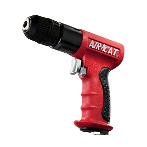 AIRCAT 4338 3/8-Inch Red Composite Reversible Power Drill with Jacobs Chuck - Proindustrialequipment