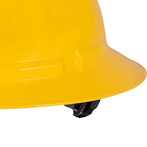 Sellstrom CSA Type 1 Class E Full Brim Hard Hat, 4-Point Suspension With Height Adjustments and Accessory Slots, Yellow, S69210 - Fall Protection - Proindustrialequipment