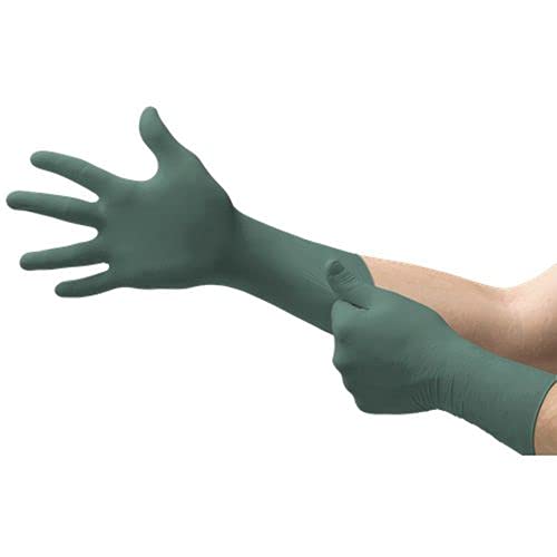 Micro Flex MFXDFK608M Dura Flock 8 Mil Flock-Lined Green Nitrile Glove