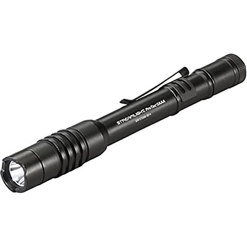 Streamlight 88039 ProTac 2AAA Linterna táctica profesional de 130 lúmenes con luz estroboscópica alta/baja con 2 pilas AAA - 130 lúmenes