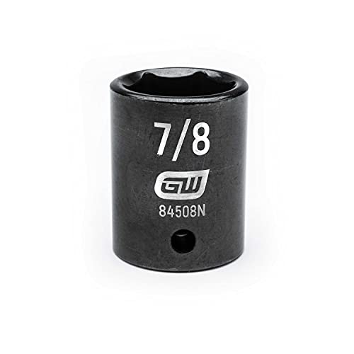 GearWrench 84508N 1/2" Drive 6 Point Standard Impact SAE Socket 7/8", Black