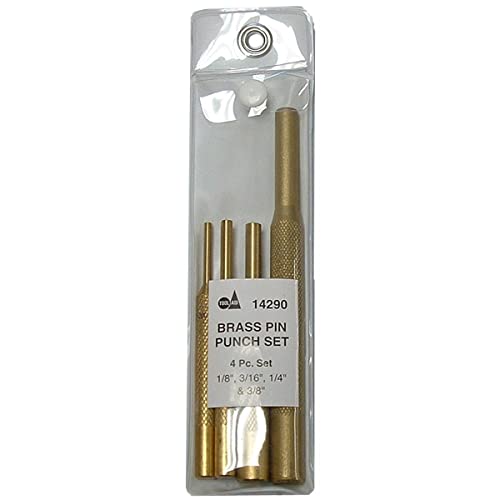 S&G Tool Aid 14290 4-Piece Pin Punch Set, Brass - Proindustrialequipment