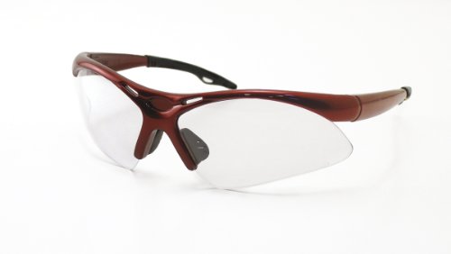 SAS Safety 540-0000 Diamondback Lunettes avec sac en polyéthylène, verres transparents/monture rouge