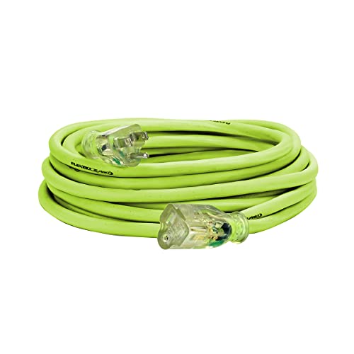 Flexzilla Pro Extension Cord, 14/3 AWG SJTW, 25', Lighted Plug, Indoor/Outdoor, ZillaGreen-721-143025FZL5F