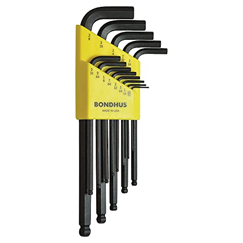 Bondhus 10937 Ball End Hex Keys, Set of 13 L-Wrenches, Sizes .050-3/8-Inch - Proindustrialequipment