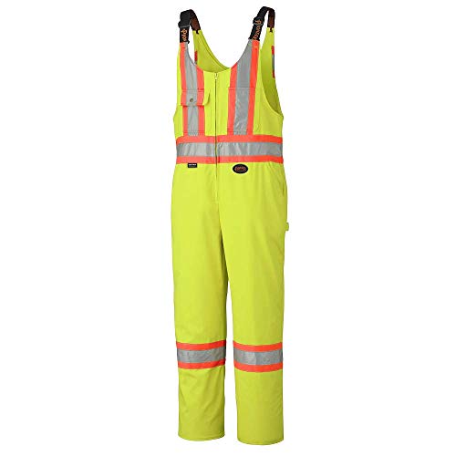 Pioneer 7-Pocket CSA High Visibility Safety Work Overall Bib Pants, Adjustable Elastic Suspenders, Tall Fit, Yellow/Green, 46, V203016T-46 - Clothing - Proindustrialequipment