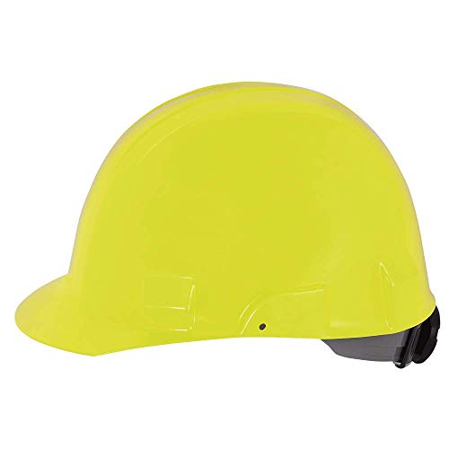 Sellstrom CSA Type 2 Class E Front Brim Hard Hat, 4-Point Suspension With Height Adjustments and Accessory Slots, High Visibility Yellow, S69360 - Fall Protection - Proindustrialequipment