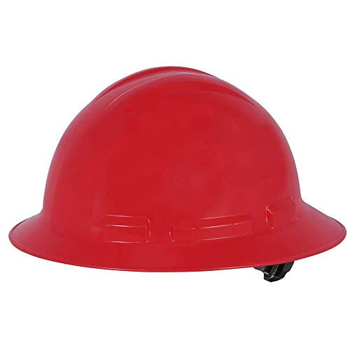 Sellstrom CSA Type 1 Class E Full Brim Hard Hat, 4-Point Suspension With Height Adjustments and Accessory Slots, High Visibility Yellow, S69260 - Fall Protection - Proindustrialequipment