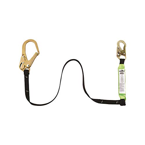 PeakWorks CSA 6' (1.8 m) Shock Pack - Snap & Form Hooks - Single Leg - E6 Shock Absorbing Fall Arrest Lanyard Connector, 1" Webbing, V8104326 - Fall Protection - Proindustrialequipment