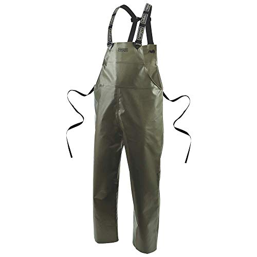 Pioneer Heavy-Duty Pro Fisherman PVC Overall Bib Pants, Adjustable, Easy Boot Access, Green, S, V3242540-S - Clothing - Proindustrialequipment