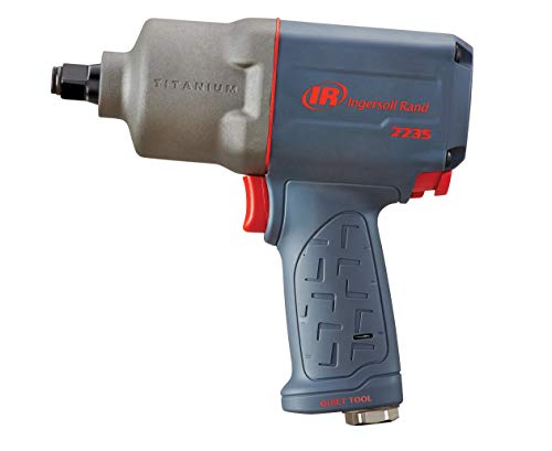 Ingersoll Rand 2235QTiMAX 1/2 Drive Air Impact Wrench - Quiet Technology, 1,300 ft-lbs Powerful Torque Output, Lightweight, Titanium Hammer Case, Gray - Proindustrialequipment