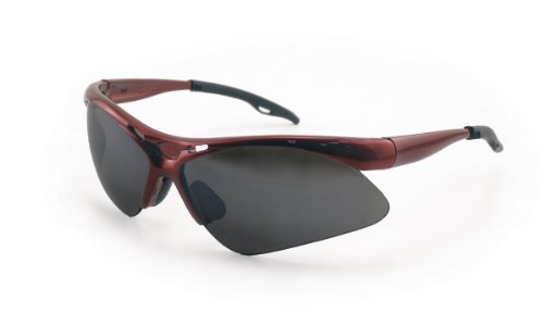 SAS Safety 540-0001 Lunettes Diamondback avec sac en polyéthylène, lentille ombrée/monture rouge