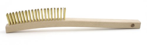 Brush Research Wire Scratch Brush, Brass, 0.006" Wire Diameter, 13-1/4" Length, 1" Bristle Length, 1" Brush Face Width (Pack of 12) - Proindustrialequipment