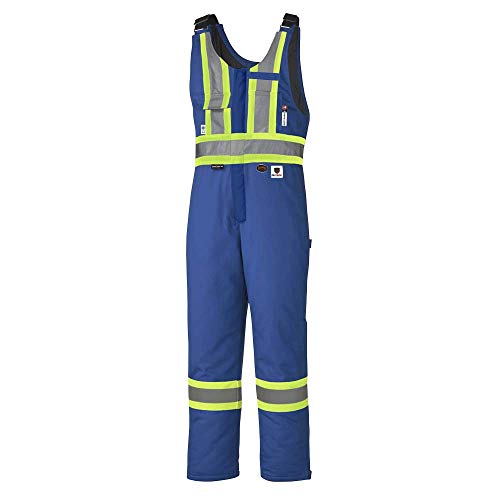Pioneer ARC 4 FR CSA Insulated Overall Bib Work Pants,7 Pockets, Reflective Stripe, RoyalBlue, M, V2560311-M - Clothing - Proindustrialequipment