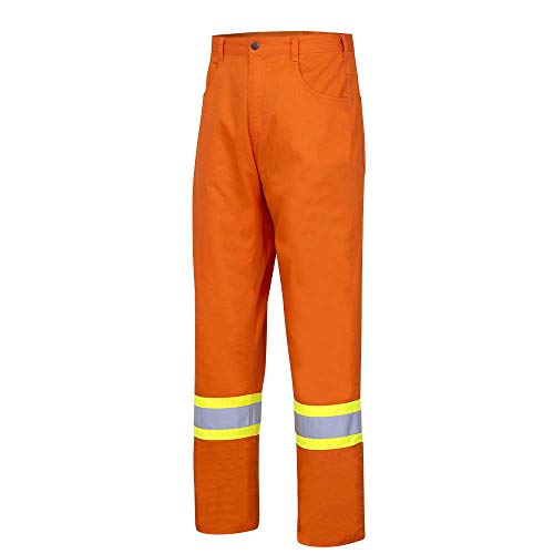 Pioneer CSA 100% Cotton Lightweight High Visibility Work Safety Pants, Ultra-Cool, Orange, 36x34, V2120610-36x34 - Clothing - Proindustrialequipment