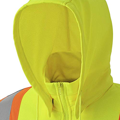 Pioneer V1060560-4XL High Visibility Safety Hoodie, Micro Fleece, Yellow-Green, 4XL - Clothing - Proindustrialequipment