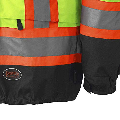 Pioneer V1130160-XL Premium High Visibility Safety Jacket-Waterproof, Green, X-Large - Clothing - Proindustrialequipment