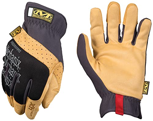 Mechanix Wear: Material4X FastFit Synthetic Leather Work Gloves - Abrasion Resistant (X-Large, Brown/Black)