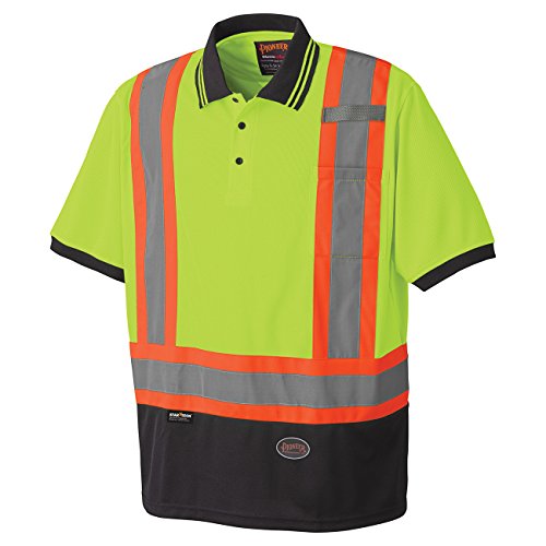 Pioneer Soft Moisture-Wicking High Visibility Safety Polo Shirt, Premium Birdseye, Yellow/Green, 3XL, V1051360-3XL - Clothing - Proindustrialequipment