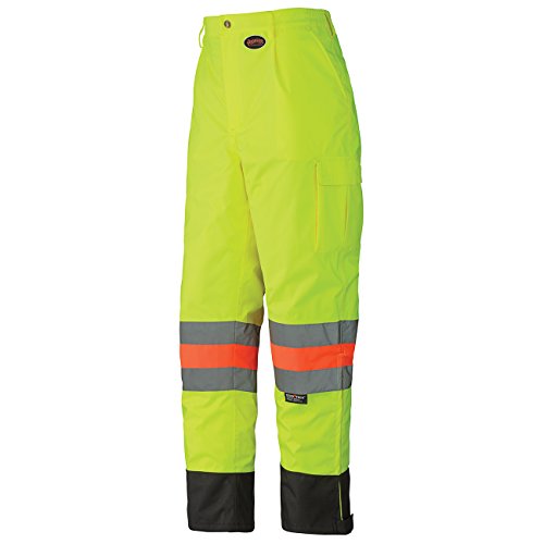 Pioneer V1190460-M Traffic Québec Work Pants - Waterproof - 6 Pockets, Yellow-Green, M - Clothing - Proindustrialequipment