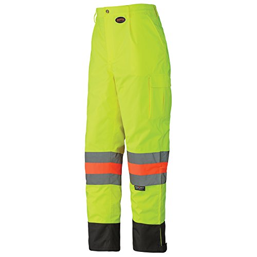 Pioneer V1190460-4XL Traffic Québec Work Pants - Waterproof - 6 Pockets, Yellow-Green, 4XL - Clothing - Proindustrialequipment