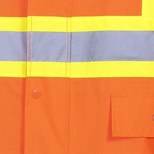 Pioneer CSA Heavy-Duty Waterproof High Visibility Long Coat, Liberal Fit with Full Back Vent, Orange, L, V1081450-L - Clothing - Proindustrialequipment