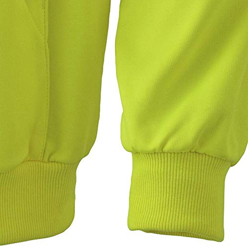 Pioneer V1060560-L High Visibility Safety Hoodie, Micro Fleece, Yellow-Green, L - Clothing - Proindustrialequipment