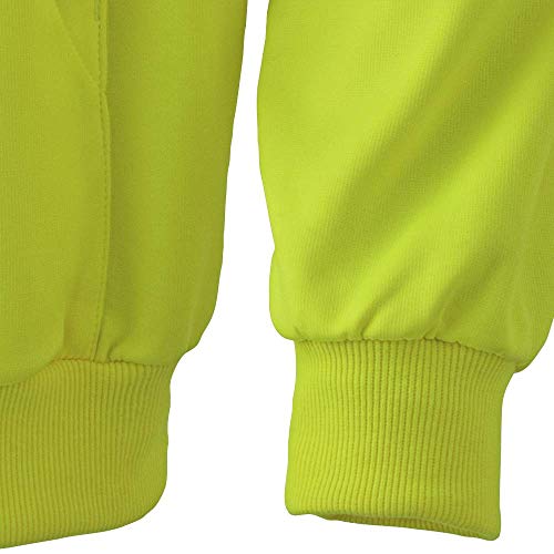 Pioneer V1060560-3XL High Visibility Safety Hoodie, Micro Fleece, Yellow-Green, 3XL - Clothing - Proindustrialequipment