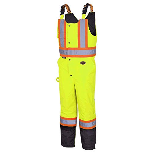 Pioneer V1120661-2XL Insulated Waterproof Work Overall - Easy Boot Access, Hi-Vis Bib Pants, Men, Green, 2XL - Clothing - Proindustrialequipment