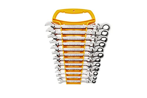 GearWrench 9901 Jeu de 12 clés mixtes à cliquet métriques à tête flexible, taille unique, multicolore (9901D)