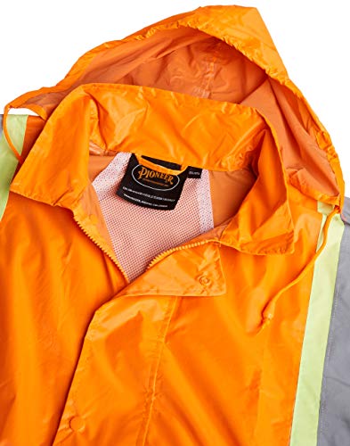 Pioneer V1080250-L Heavy-Duty High Visibility Jacket and Pants Combo, Orange, L - Clothing - Proindustrialequipment