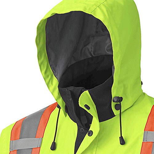 Pioneer V1130160-XL Premium High Visibility Safety Jacket-Waterproof, Green, X-Large - Clothing - Proindustrialequipment