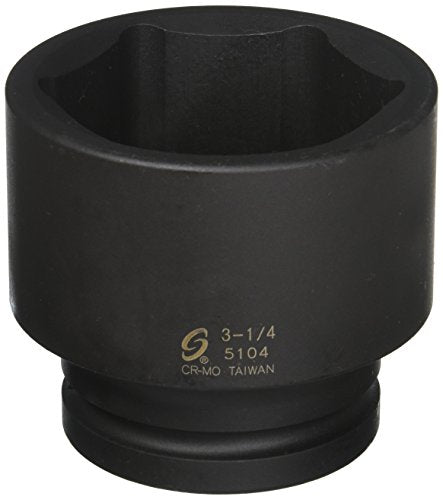 Sunex 5104 Dado de impacto estándar de 6 puntos con accionamiento de 1" y 3-1/4"