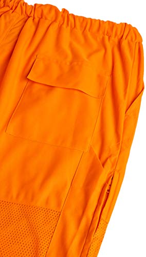 Pioneer Easy Boot Access 5 Pockets Work Pants, Adjustable Elastic Waist, Hi Vis and Reflective Stripe, Orange, L, V1070350-L - Clothing - Proindustrialequipment