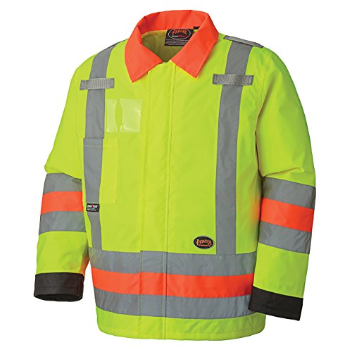 Pioneer V1190360-M Hi-Viz Waterproof Traffic Jacket, Transports Québec, Mesh-Lined , Green, Medium - Clothing - Proindustrialequipment