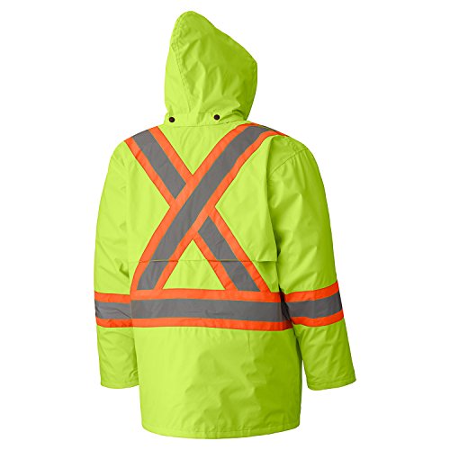 Pioneer V1090160-S Lightweight Hi-Viz Safety Rain Jacket, Comfort Fit, Green, Small - Clothing - Proindustrialequipment