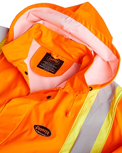 Pioneer V3520150-7XL FR Oil & Chemical Resistant Rain Jacket - Hi-Vis Lightweight, Orange, 7XL - Clothing - Proindustrialequipment