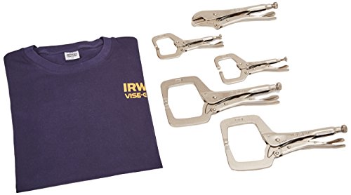 Irwin 74D Vise-Grip Ensemble d'outils de verrouillage avec t-shirt gratuit, 5 pièces